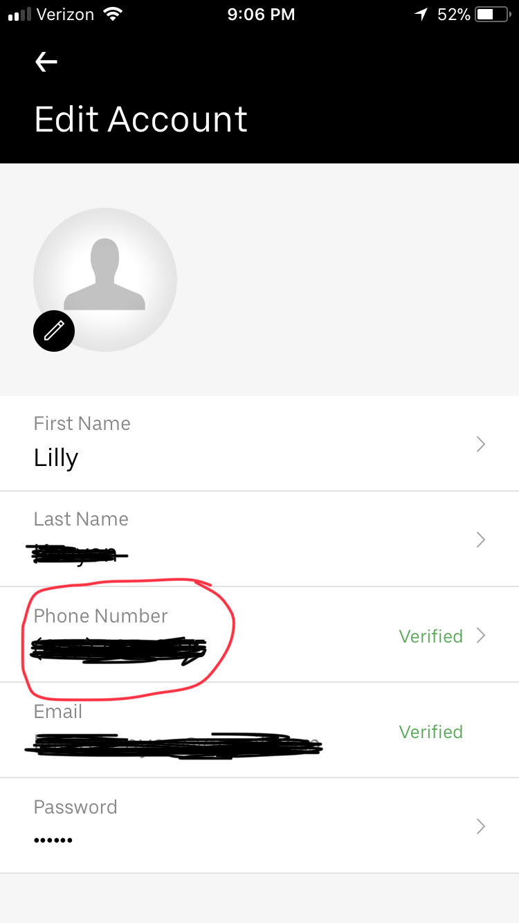 RideGuru How to Change your Phone Number in your Uber Account