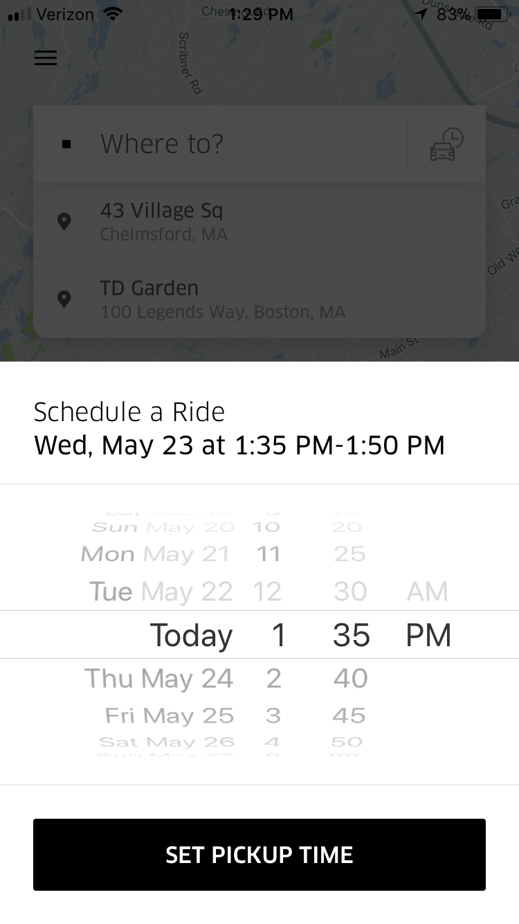 Uber Scheduled Rides