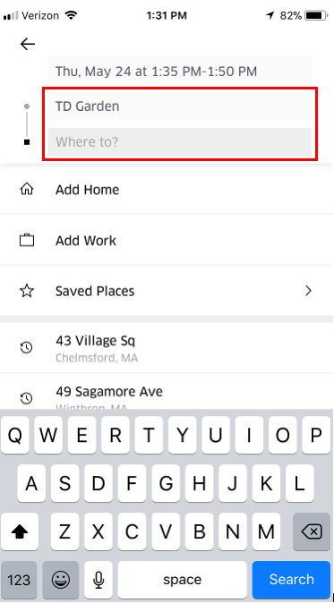 Uber Pickup and Dropoff
