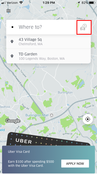 Uber Schedule Rides Icon